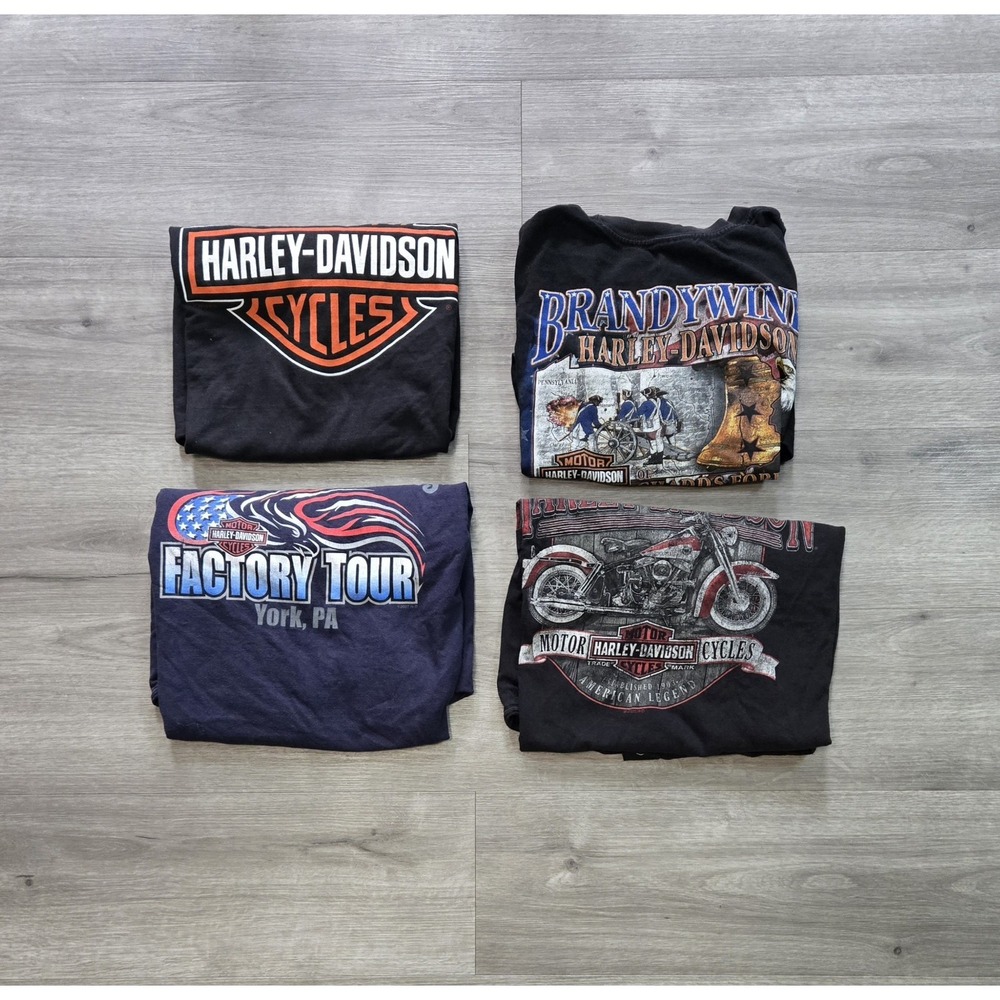 Lot of 4 Harley Davidson Motorcycle Biker T-Shirts Size 2XL 2007-2020